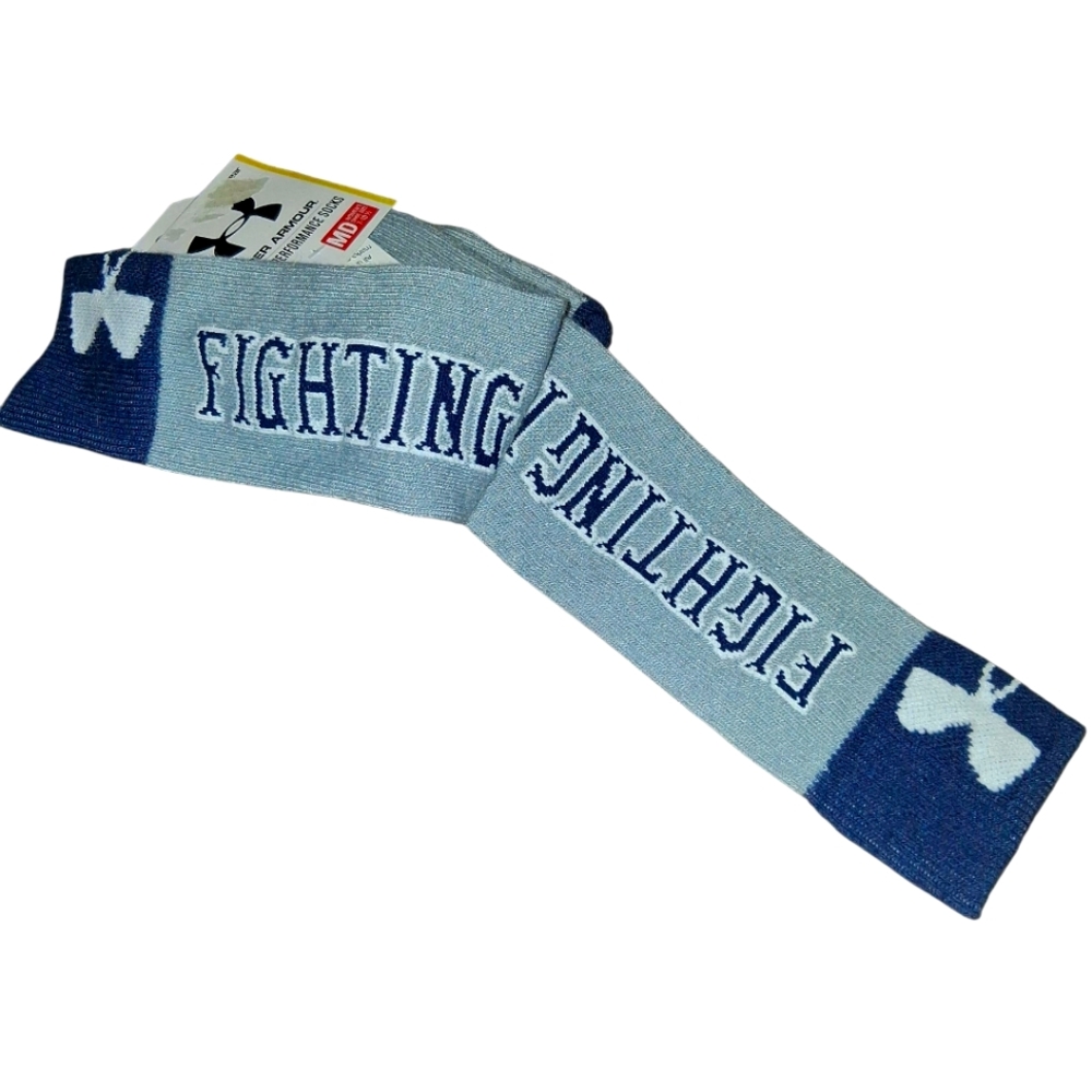 Under Armour Fighting Irish Spirit Athletic Socks - Blue and Gray